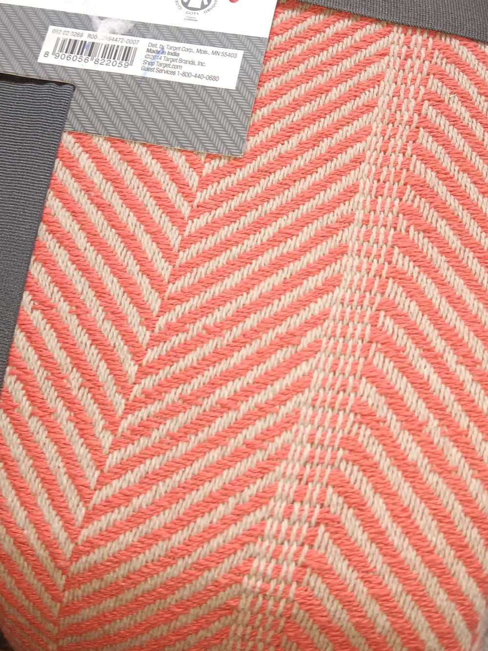 Target Coral & Cream Herringbone Throw Blanket - Picture 2 of 4